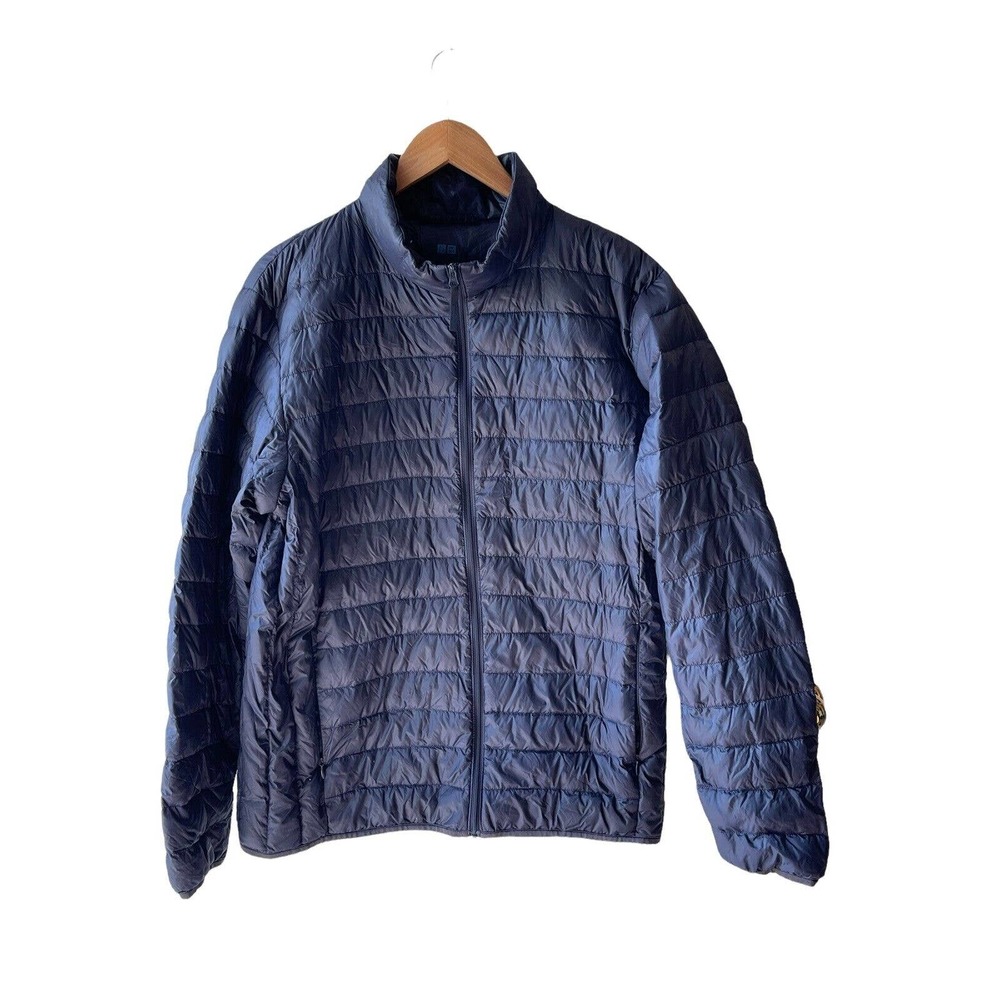 Uniqulo Men's Size L Blue Lightweight Packable Down Puffer Jacket